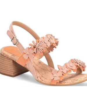 Born Pink and Peach Floral Block Heel Sandals